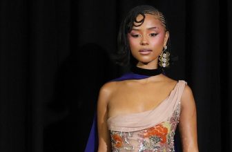 Tyla Poses in Sparkling Minidress on PFW